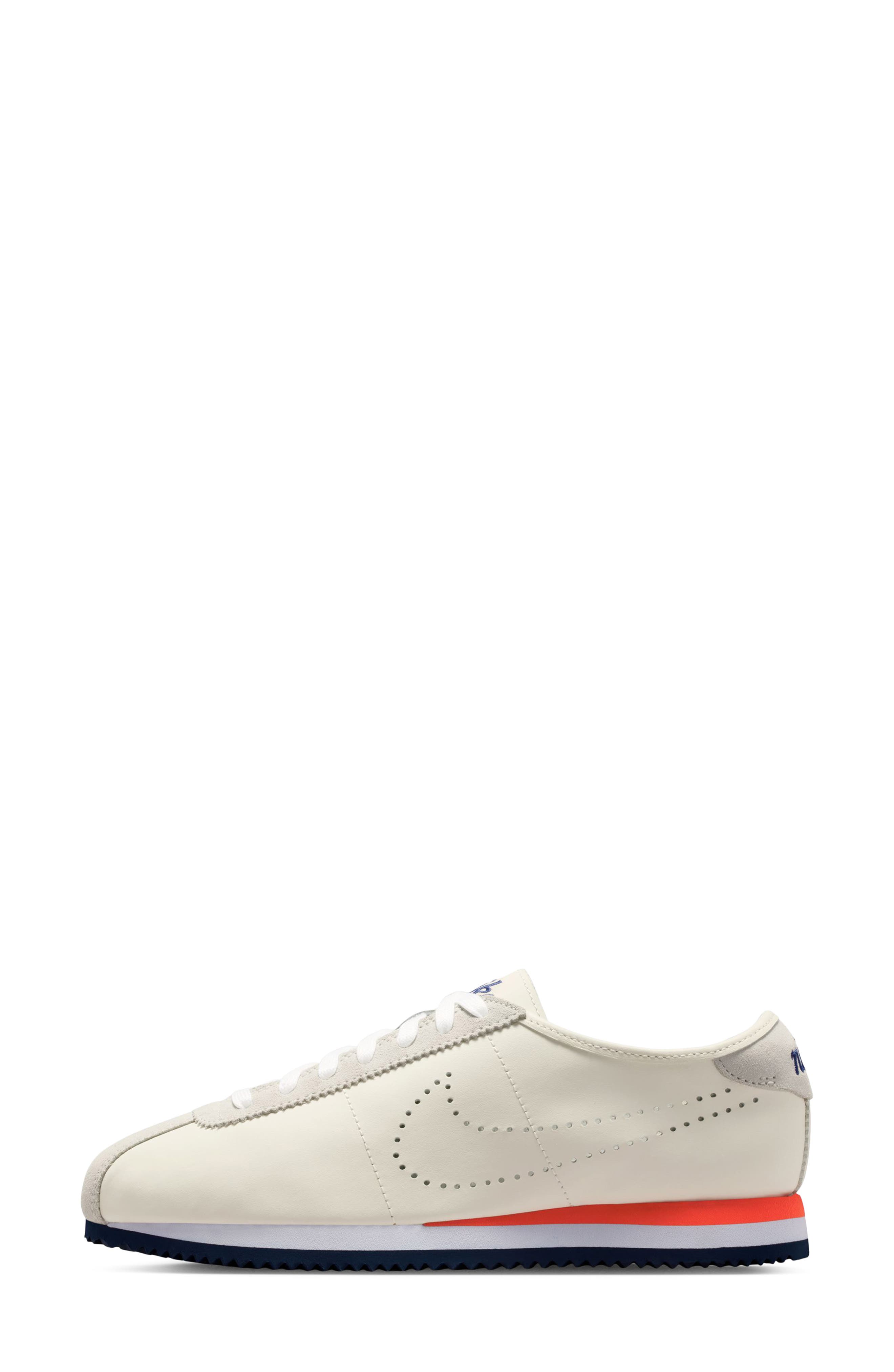 Cortez Leather Sneaker, Alternate, color, 101 SAIL/MNNAVY