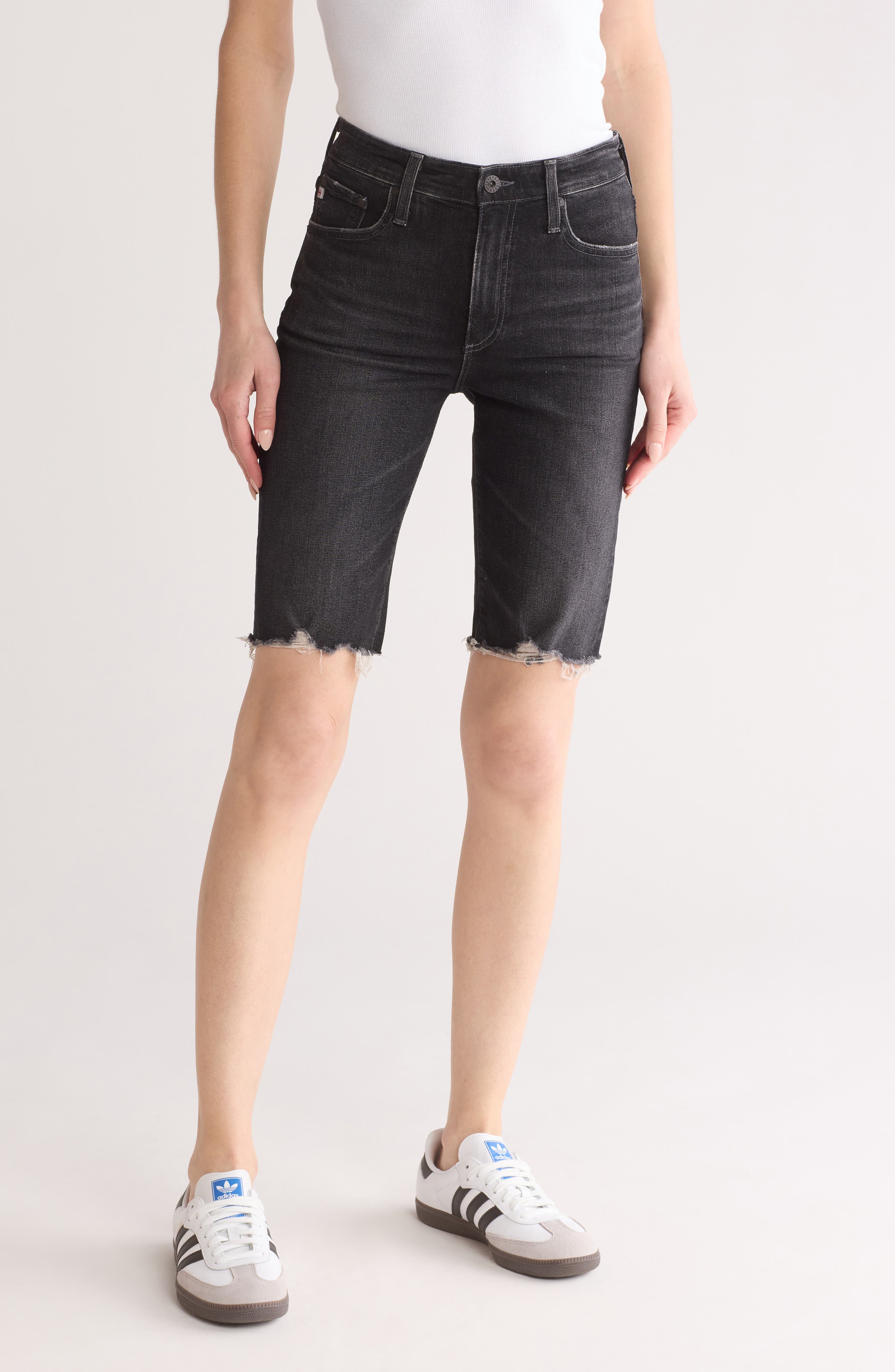 Chrissy Cutoff Denim Bermuda Shorts