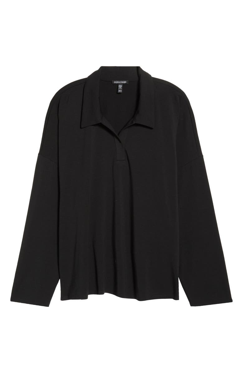 Eileen Fisher Boxy Henley Jersey Top, Alternate, color, 