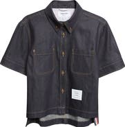 Thom Browne Short Sleeve Denim Button-Down Shirt