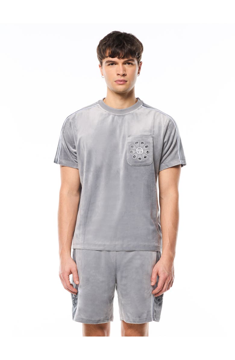 Sergio Tacchini Cresta Velour Pocket T-shirt, Main, color, Sleet