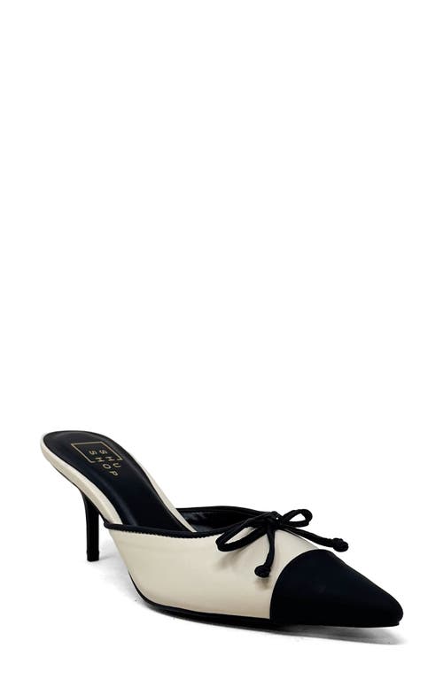 Shushop Naomi Pointed Cap Toe Mule In Neutral