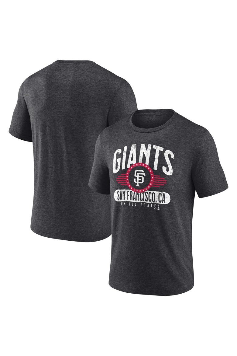 Men's Fanatics Branded Heathered Charcoal San Francisco Giants Badge of Honor Tri-Blend T-Shirt, Main, color, Heather Charcoal