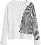 Desigual Stripe Crewneck Cotton Blend Sweater