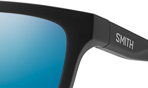 Smith Shoutout 57mm Chromapop™ Polarized Square Sunglasses In Matte Black/polarized Blue