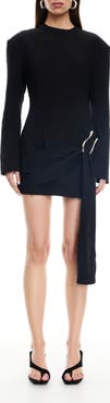 LIONESS Martini Long Sleeve Draped Minidress
