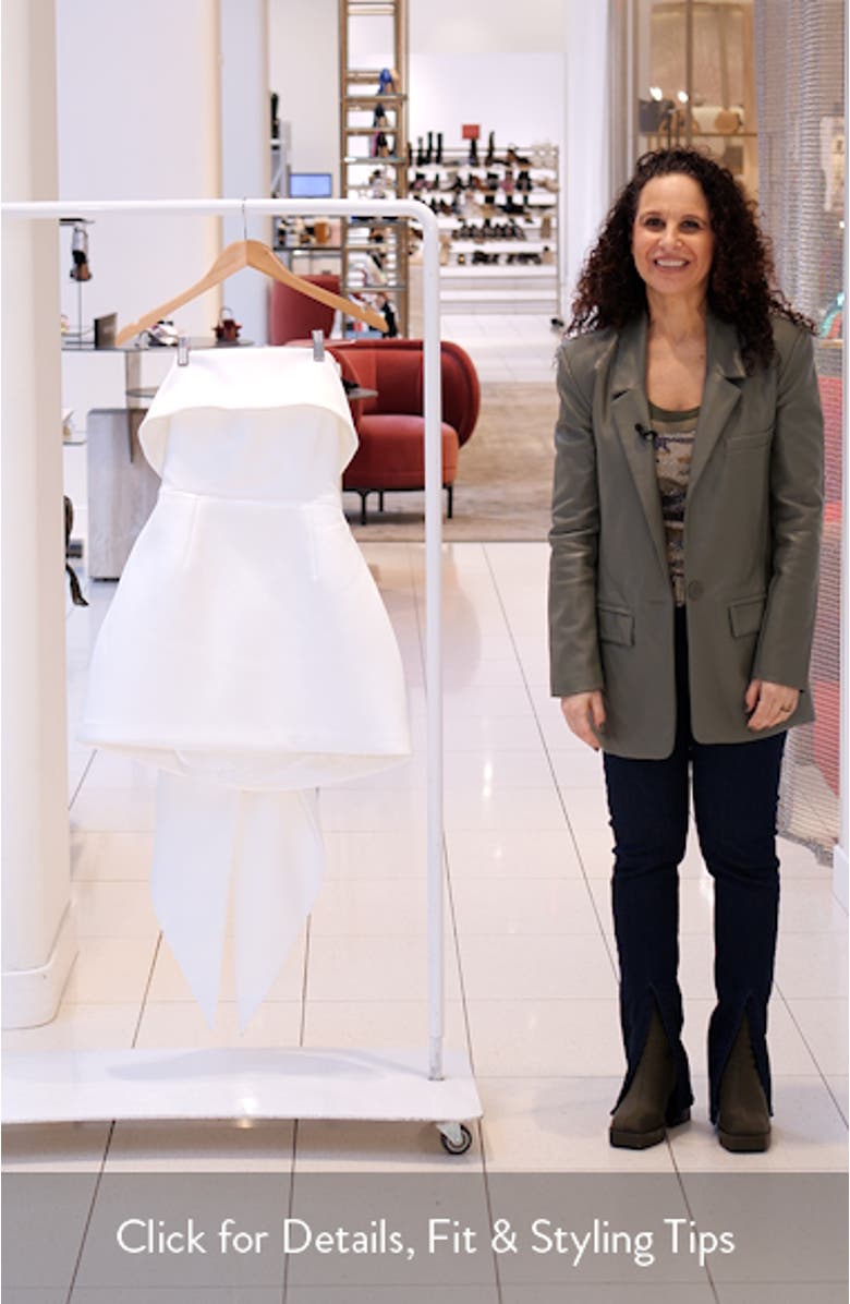 Heather Back Bow Strapless Minidress, sales video thumbnail