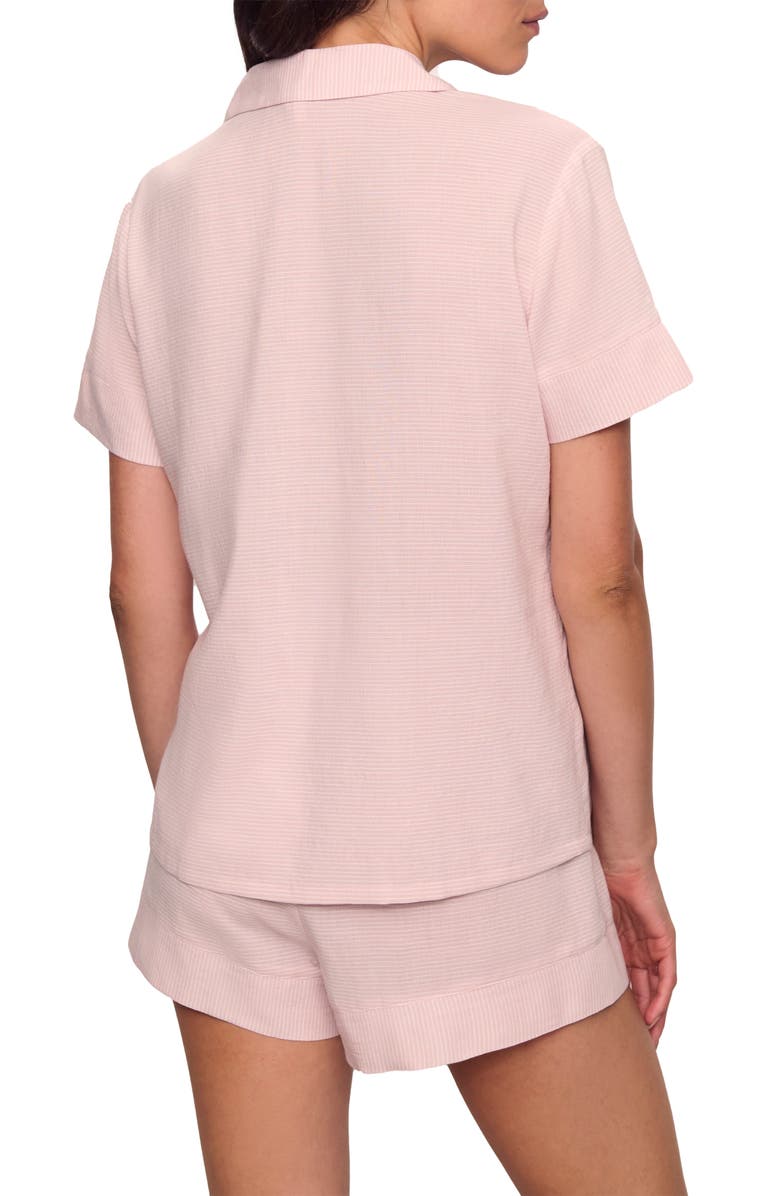 Eberjey Nautico Stripe Short Sleeve Shirt & Shorts Pajamas, Alternate, color, Pale Mauve/ White