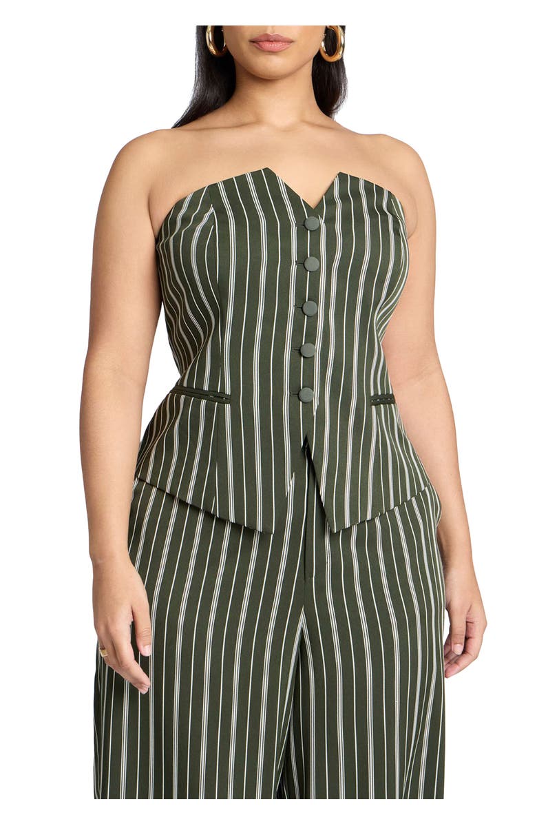 ELOQUII Suiting Bustier, Main, color, Green Stripe