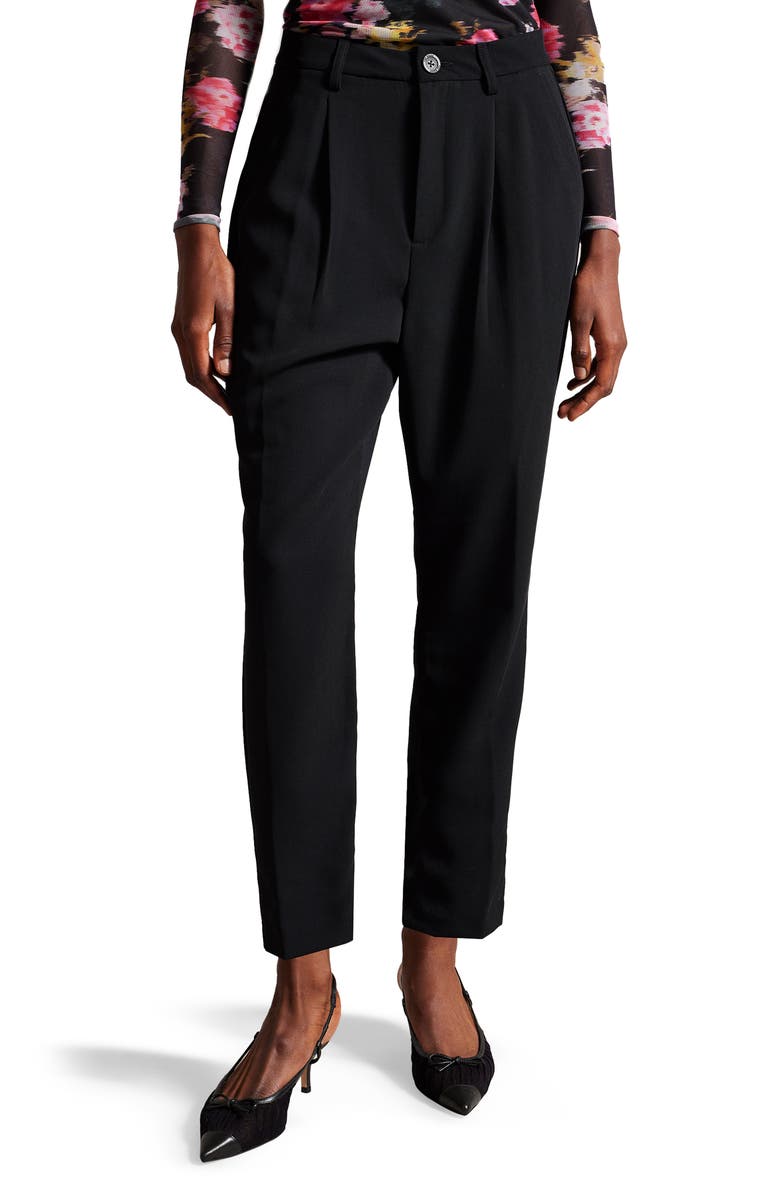 Ted Baker London Pleat Front Tapered Pants, Main, color,