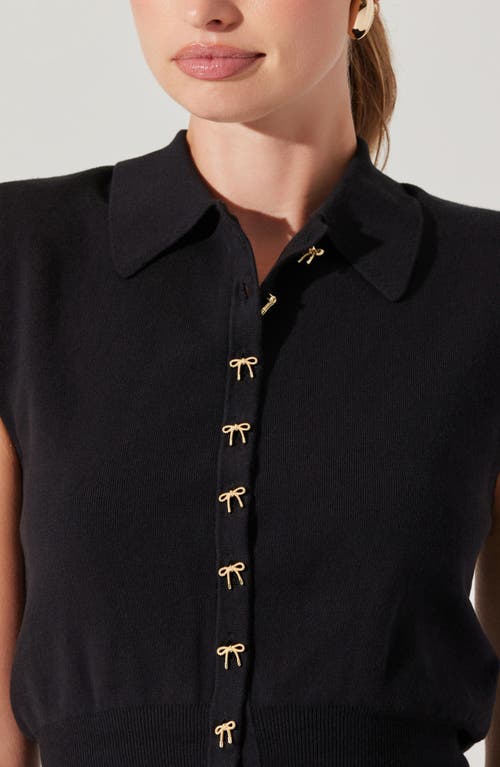 Astr The Label Kori Collared Cotton Sweater Vest In Black