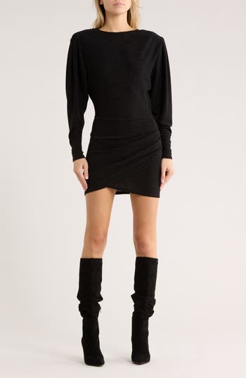 Isabel Marant Étoile Benedicte Long Sleeve Stretch Jersey Minidress In Black