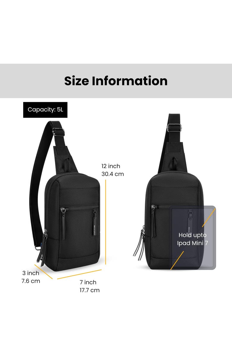 Sherpani Metro Anti Theft Travel Sling Bag Backpack, Sterling, Alternate, color, Carbon