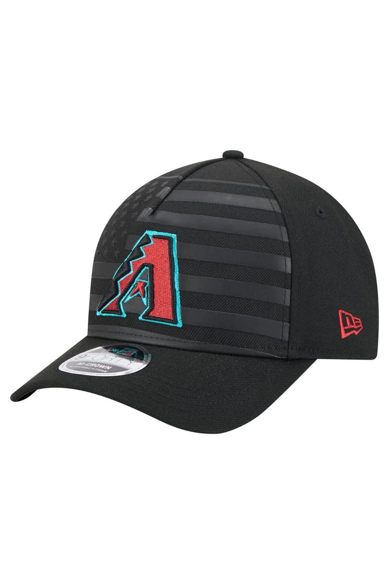 Men's New Era Black Arizona Diamondbacks American Flag 9FORTY M-Crown A-Frame Adjustable Hat, Main, color, Black