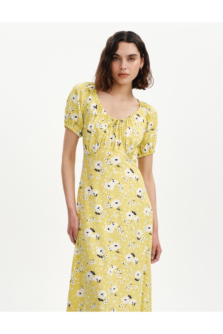 Regular Jada Puff Sleeve Midi Dress, Alternate, color, Green Floral