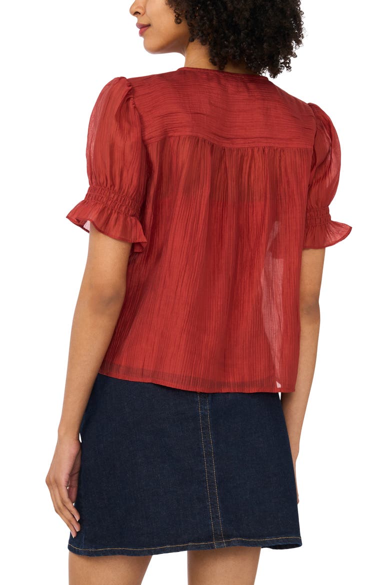 Pintuck Chiffon Top, Alternate, color, RUST 242