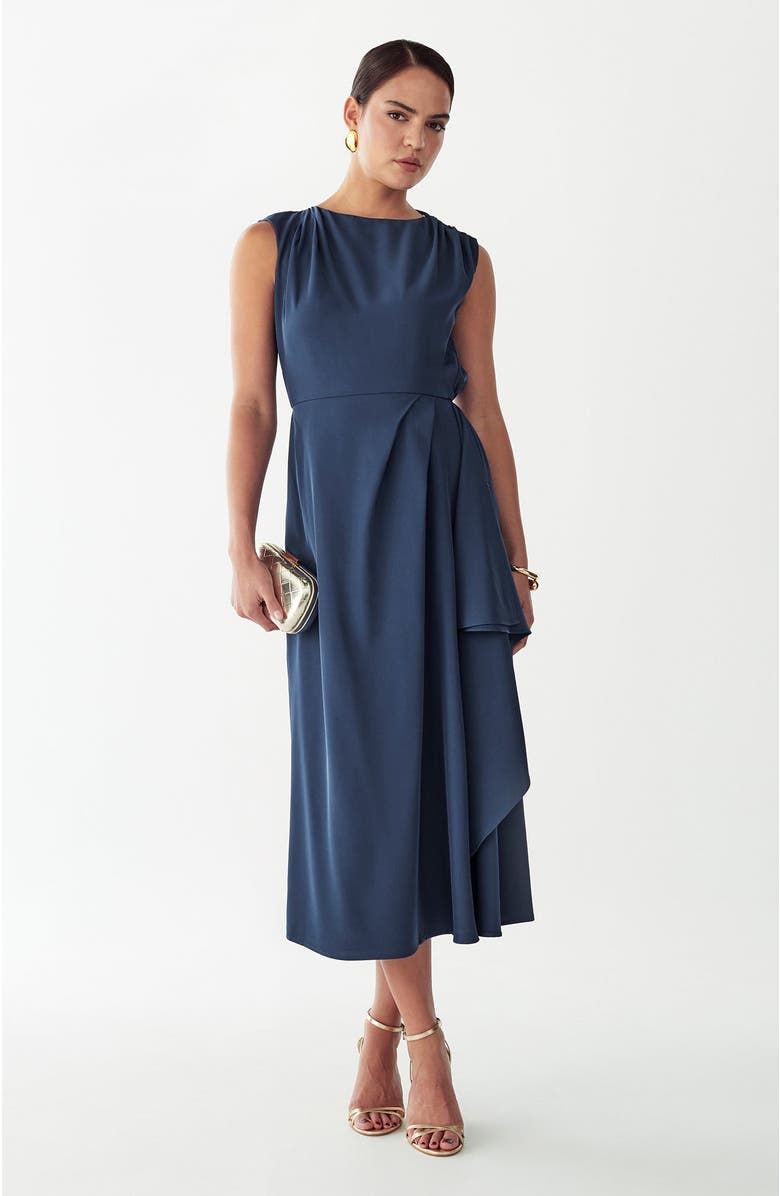 WILLA Giselle Midi Dress, Alternate, color, Petrol Blue