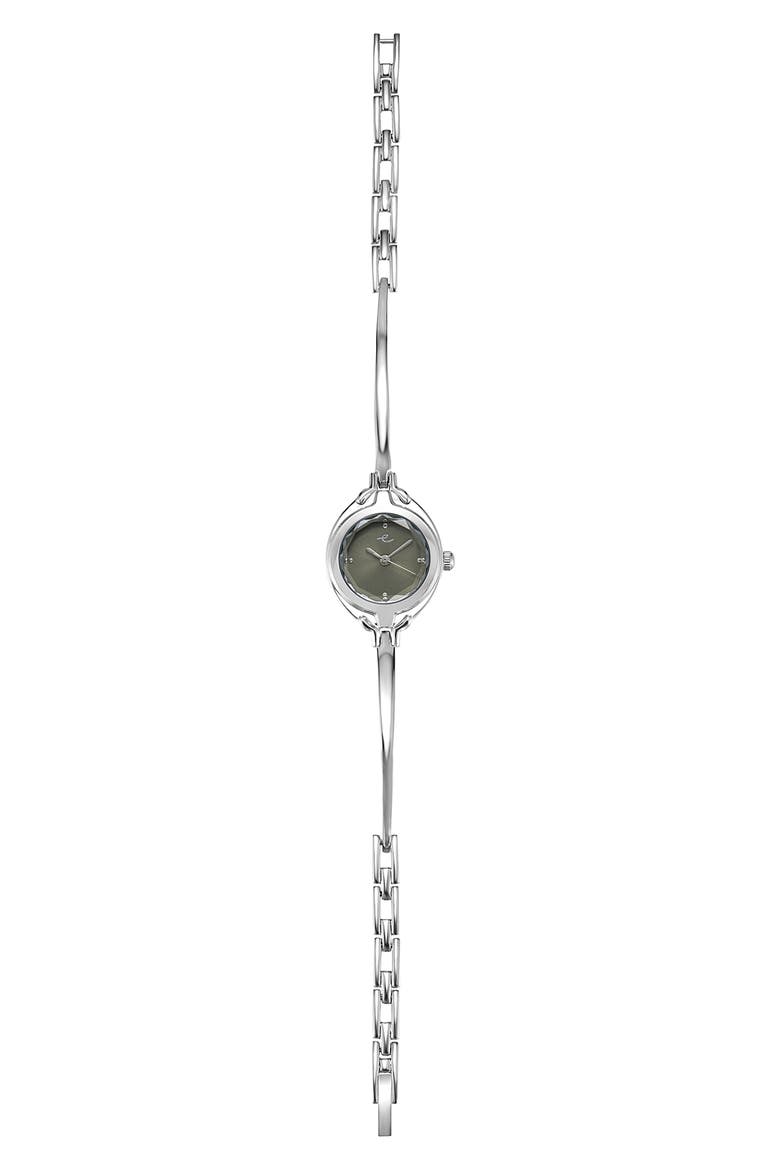 Dainty Bangle Bracelet Watch, Alternate, color, OLIVE AND SILVER