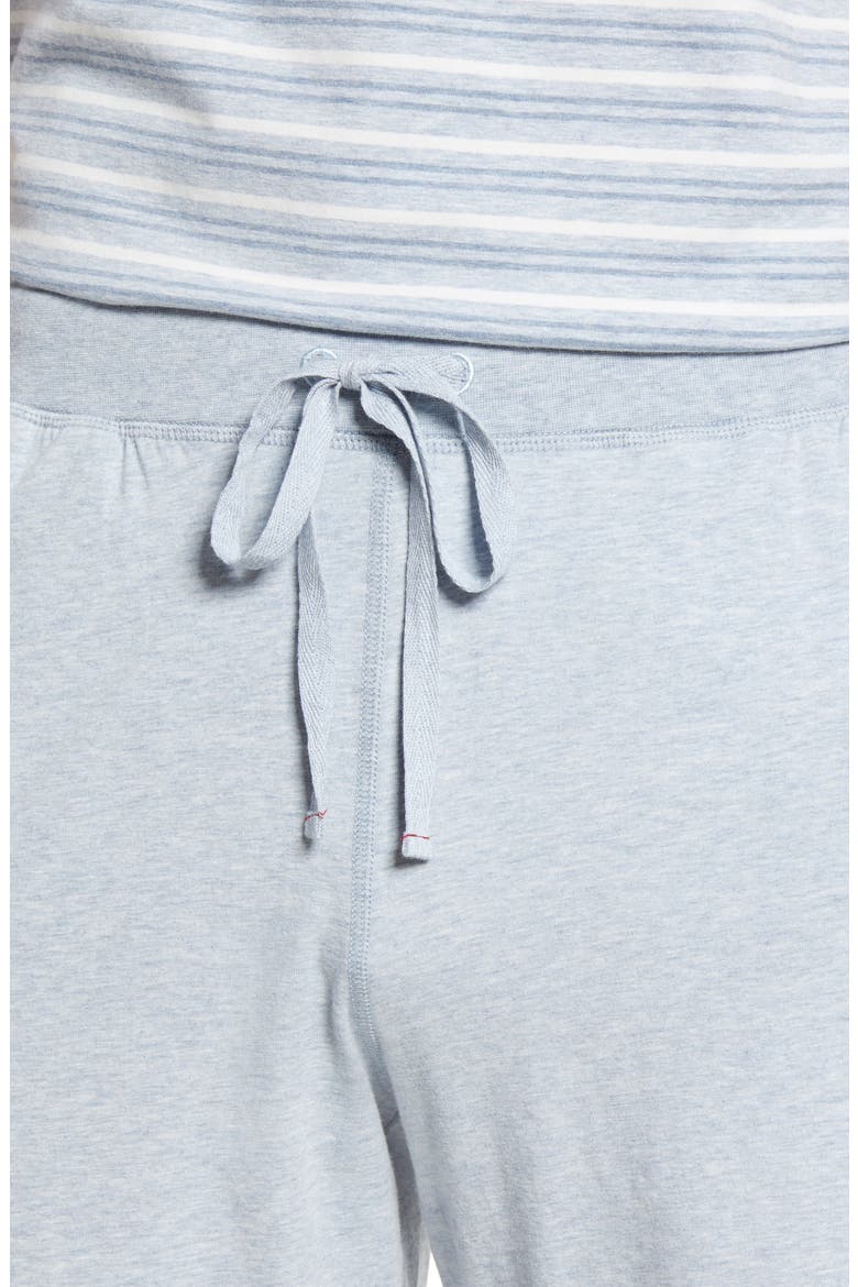 Stretch Cotton & Modal Pajama Shorts, Alternate, color, BLUE HEATHER