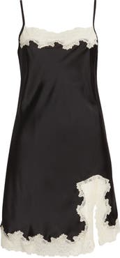 Open Edit Lace Trim Satin Chemise