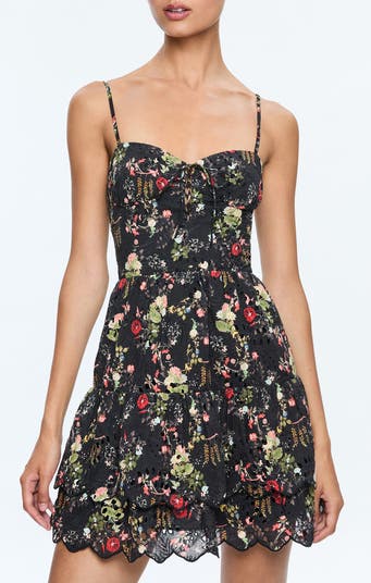 Daisy Floral Cotton Eyelet Minidress