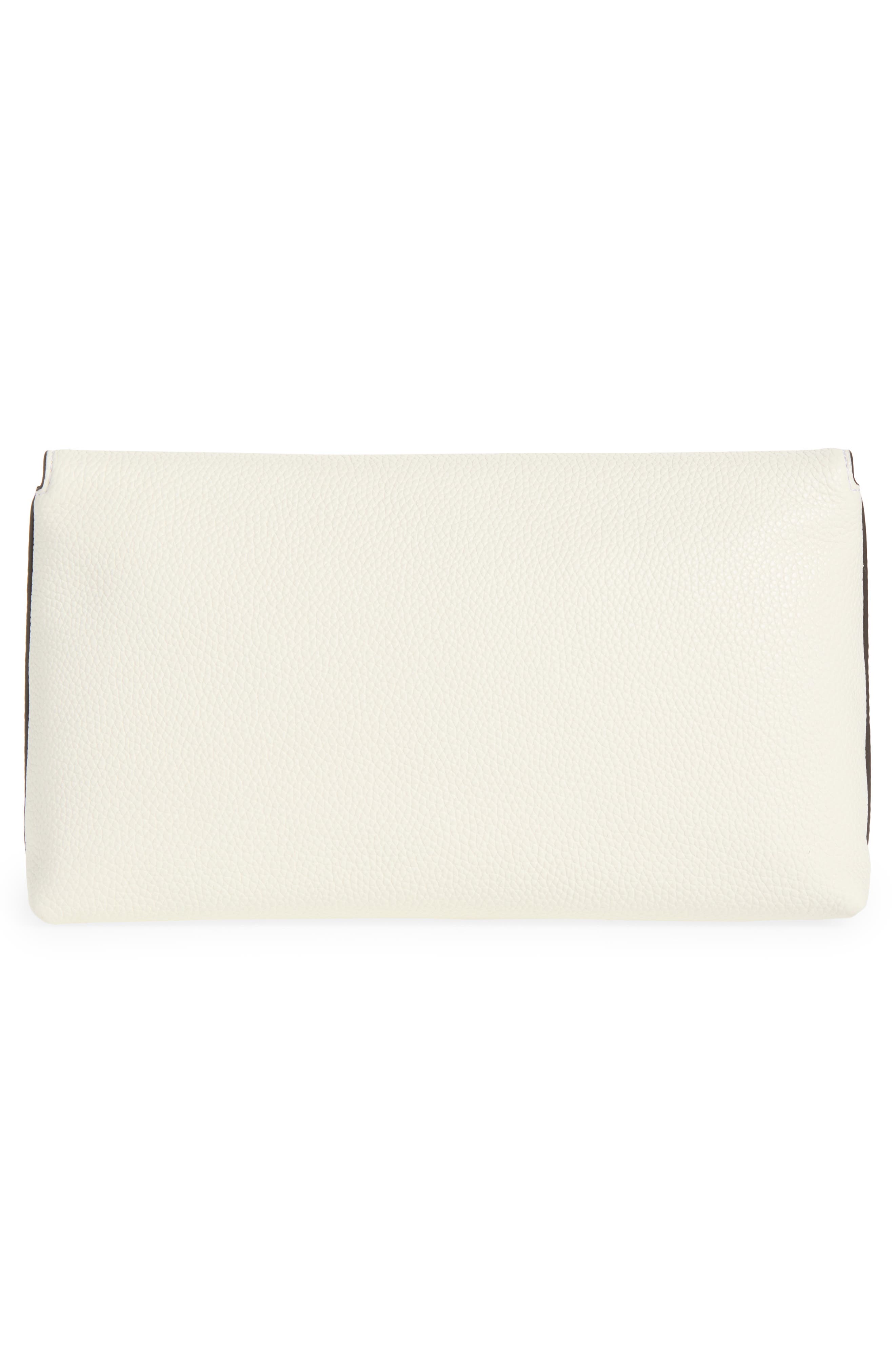 Veronica Beard Anchor Leather Clutch, Alternate, color, Off White
