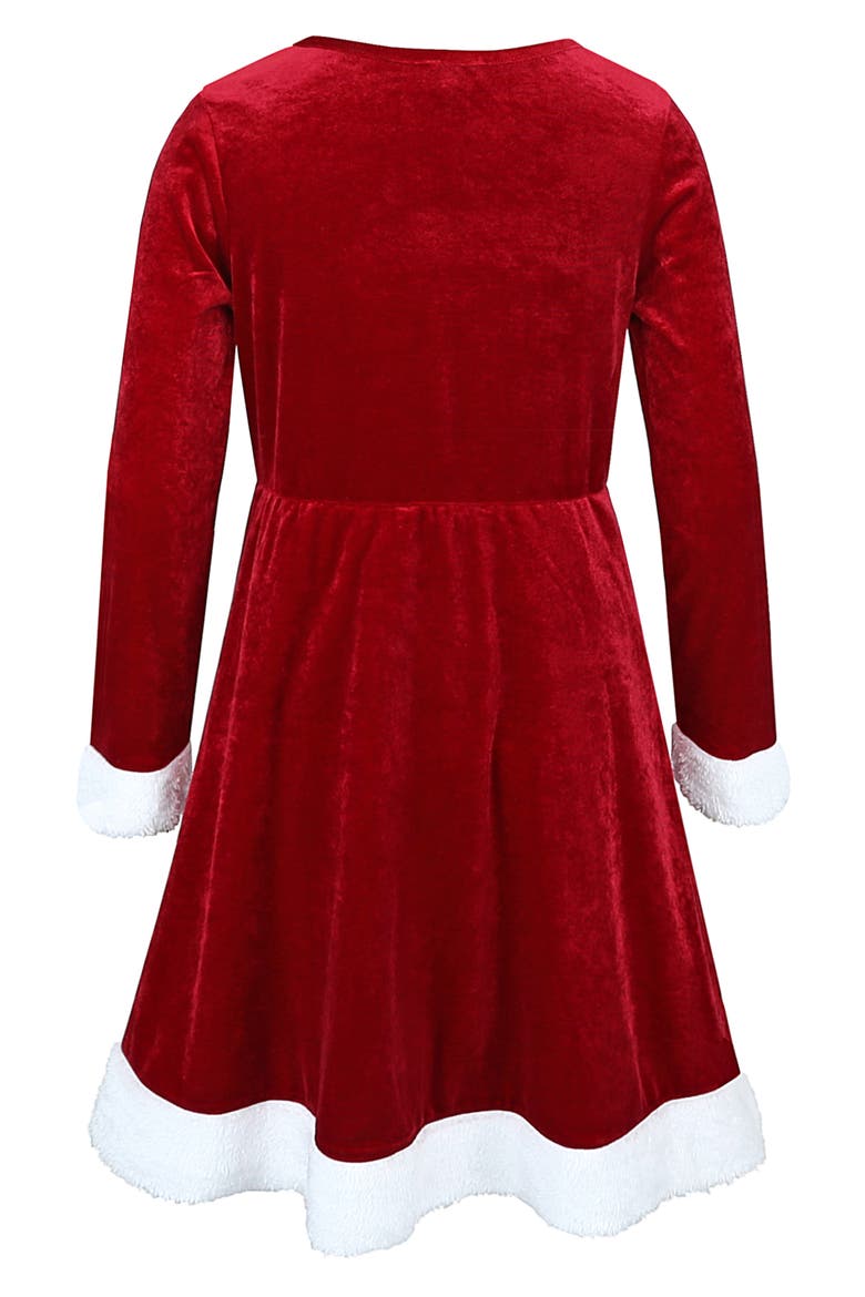 Kids' Velvet Split Front Dress & Purse Set, Alternate, color, RED