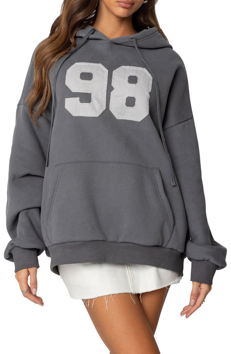 EDIKTED 98 Oversize Hoodie, Main, color, Gray