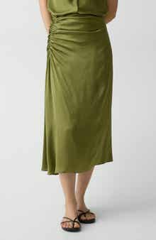 Theory Ruched Midi Skirt