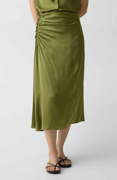 Theory Ruched Midi Skirt