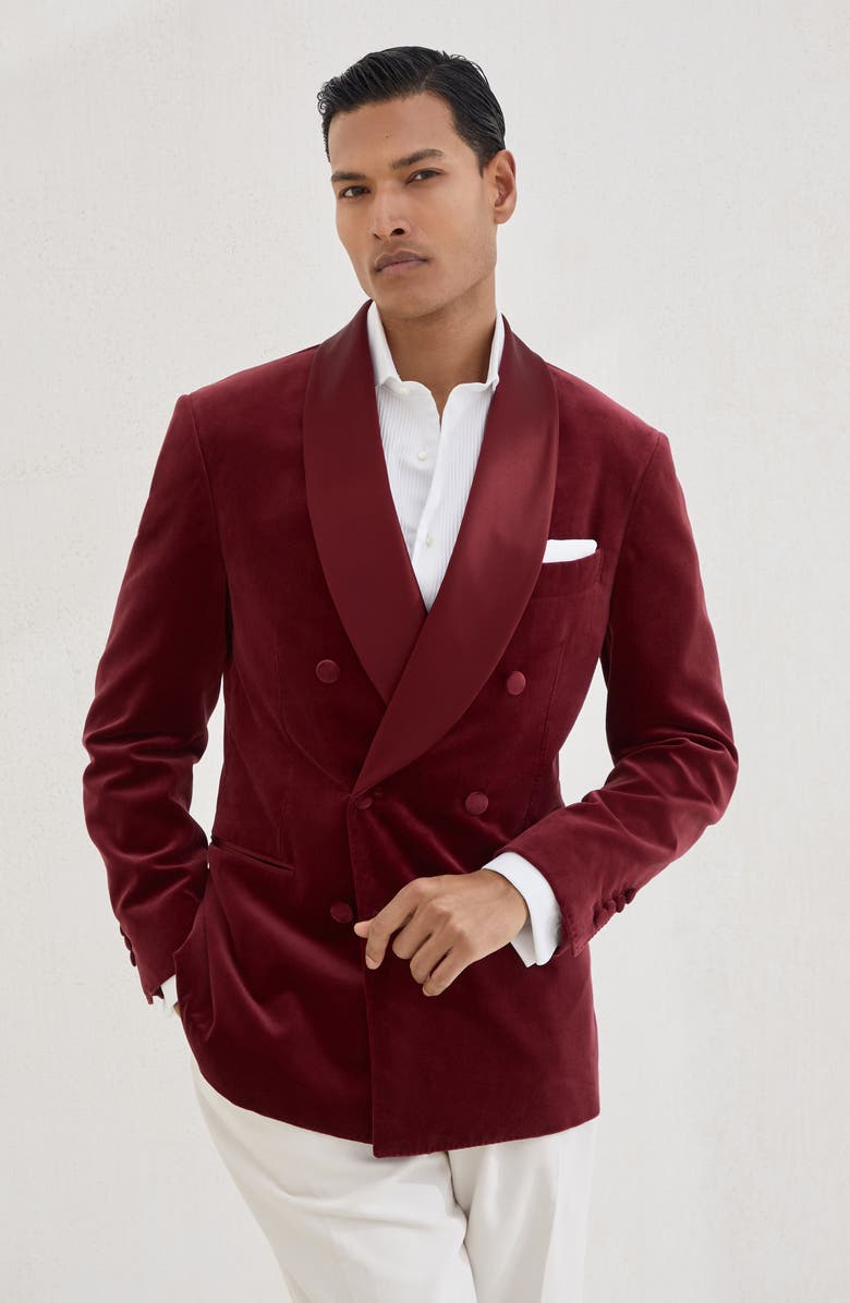 Brunello Cucinelli Tuxedo Jacket, Alternate, color, Amaranth