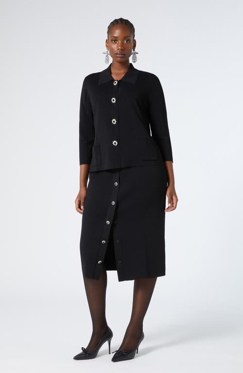 Shop Marina Rinaldi Zelante Knit Pencil Skirt In Black