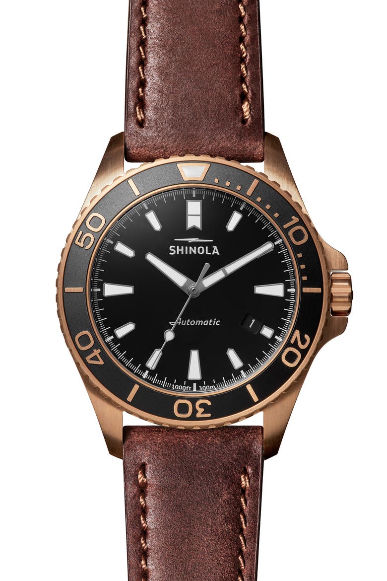 Monster Automatic Strap Watch, 43mm, Main, color, TEAK/ BLACK/ BRONZE