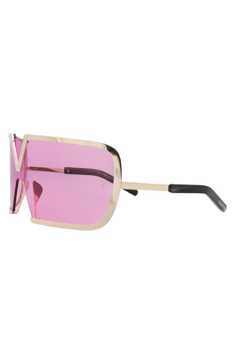 Valentino 146mm Shield Sunglasses, Alternate, color, Gold Gold Pink