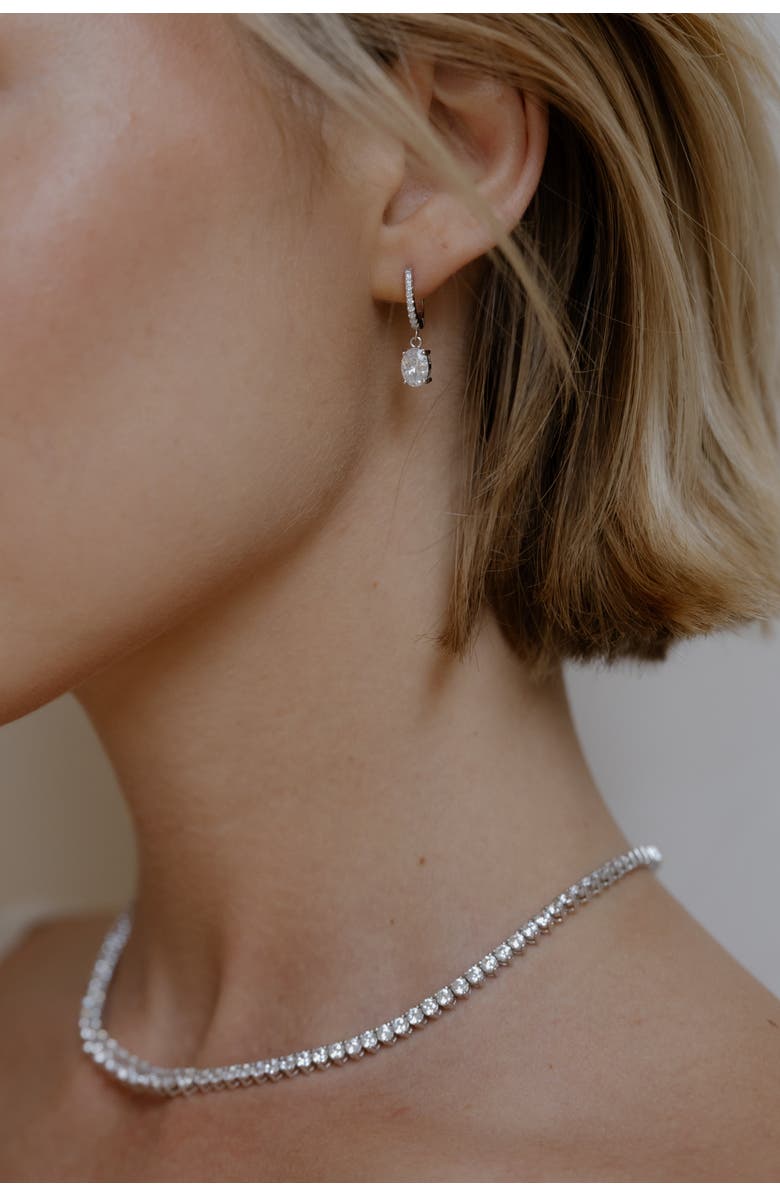 Untamed Petals Duchess Crystal Drop Earrings, Alternate, color, Silver