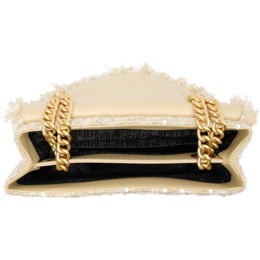 Kurt Geiger London Brixton Tweed Lock Shoulder Bag In Natural