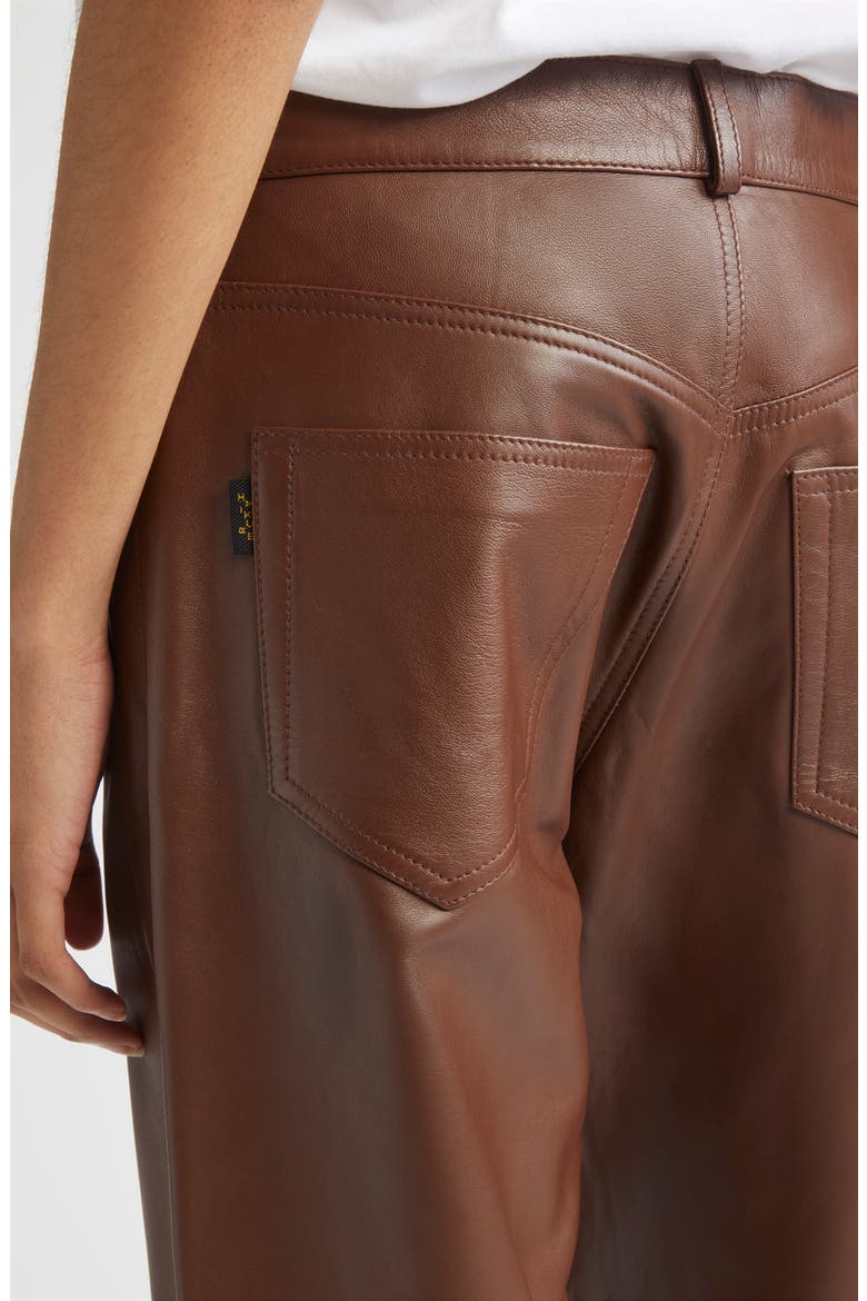 Bonnie Lambskin Leather Pants, Alternate, color, CHOCOLATE