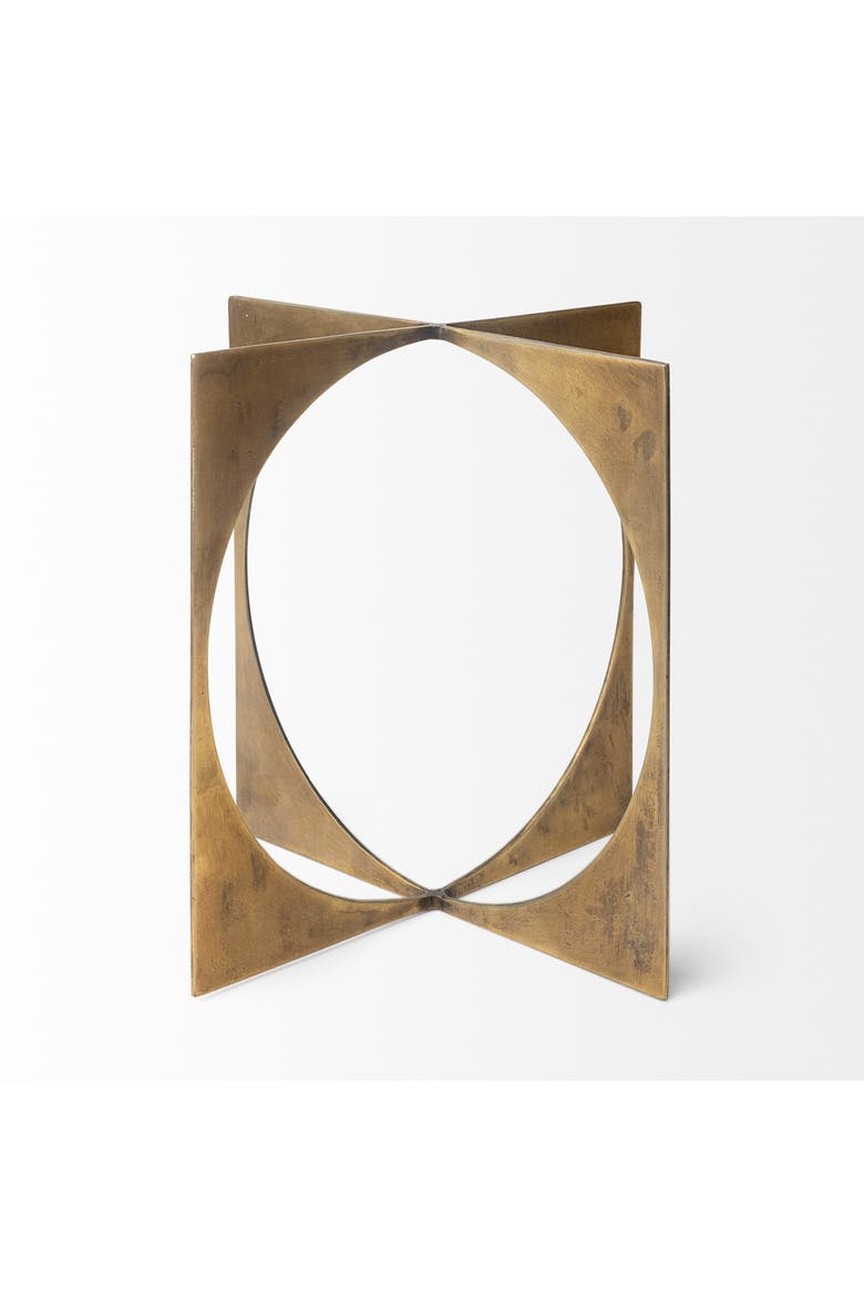 Lima Geometric Decorative Object, Alternate, color, Metallic Gold