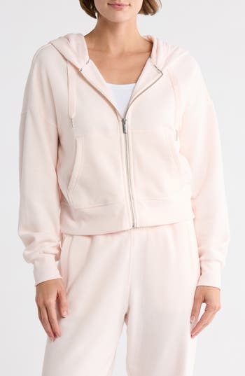 Calvin Klein Performance Fleece Full Zip Hoodie In Pink