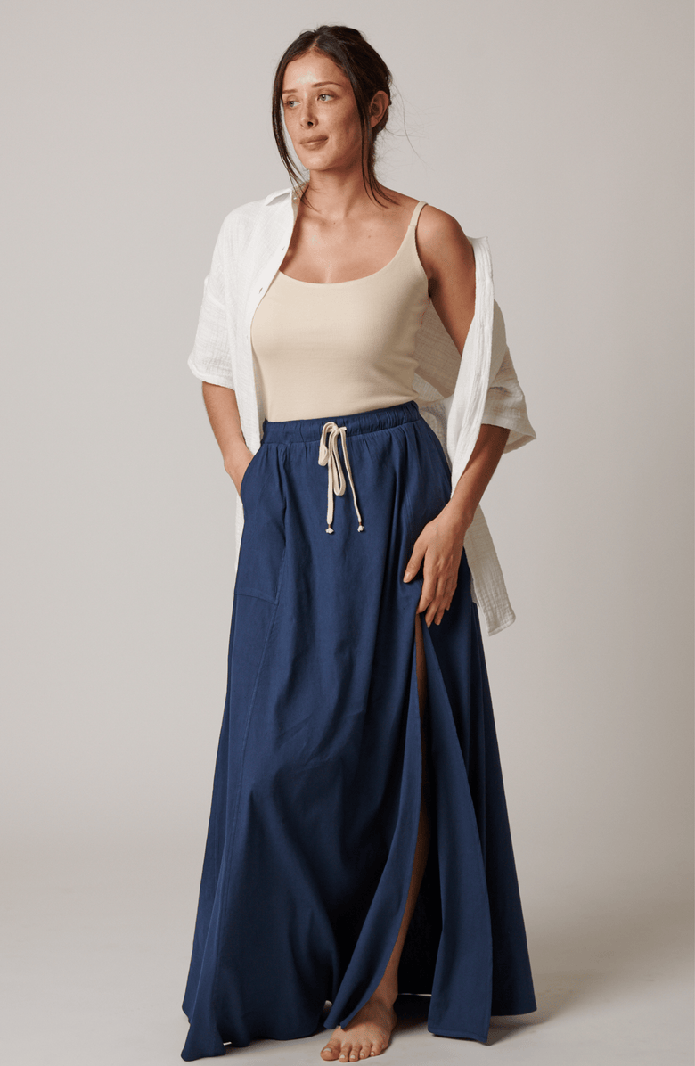 LEISURE LAB Sunset Flow Skirt, Alternate, color, Indigo