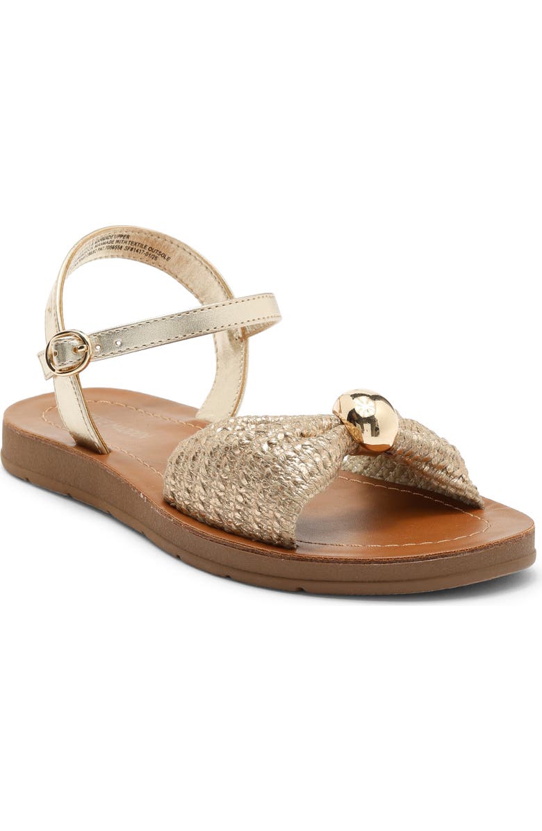 Steve Madden Kids' Tangle Ankle Strap Flat Sandal, Main, color, Gold