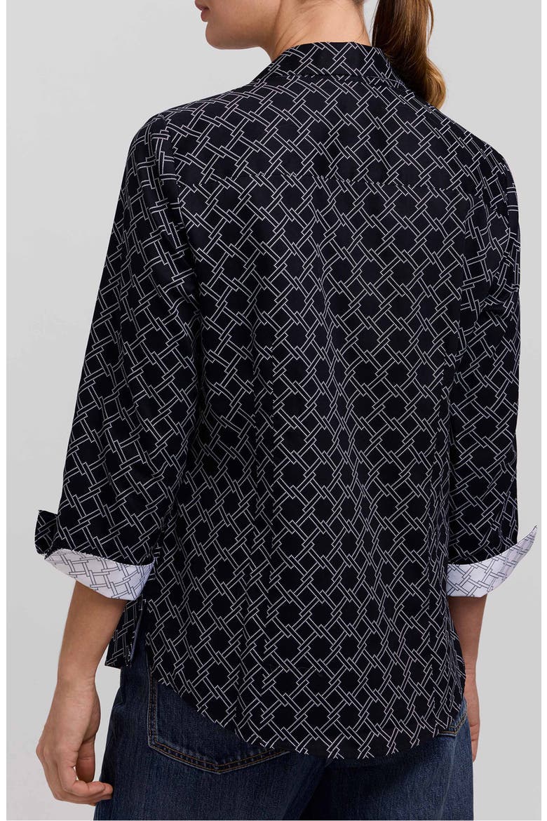 Taylor Geo Print Cotton Button-Up Shirt, Alternate, color, BLACK/ WHITE