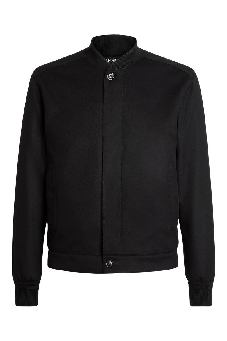 Water Repellent Elements Oasi Cashmere Bomber Jacket, Alternate, color, BLACK