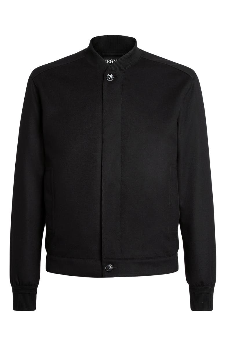 ZEGNA Water Repellent Elements Oasi Cashmere Bomber Jacket, Alternate, color, Black