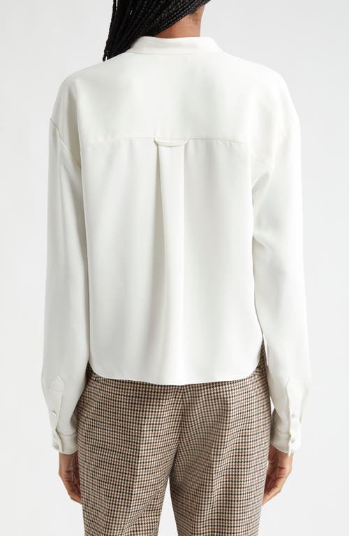 Veronica Beard Dean Split Neck Long Sleeve Top In Dove