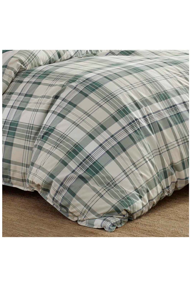 Timbers Plaid Open Duvet Set, Alternate, color, EVERGREEN