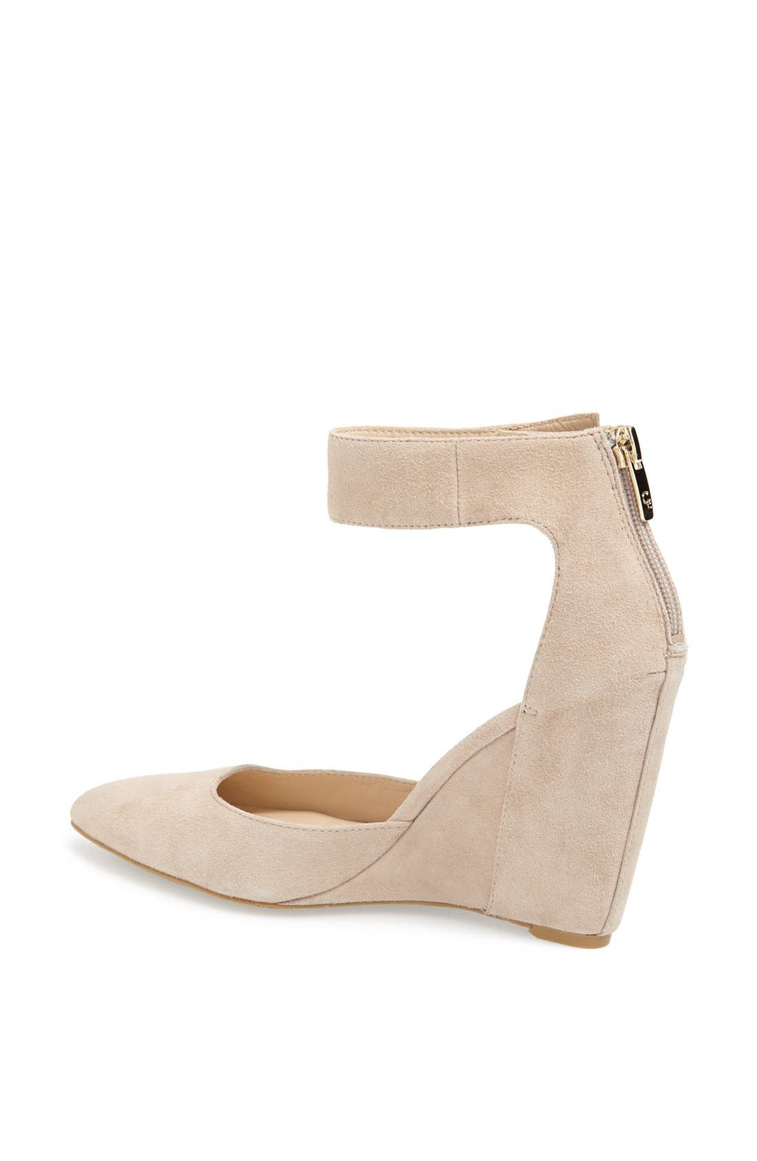 'Collins' Wedge Pump, Alternate, color, SAND SUEDE