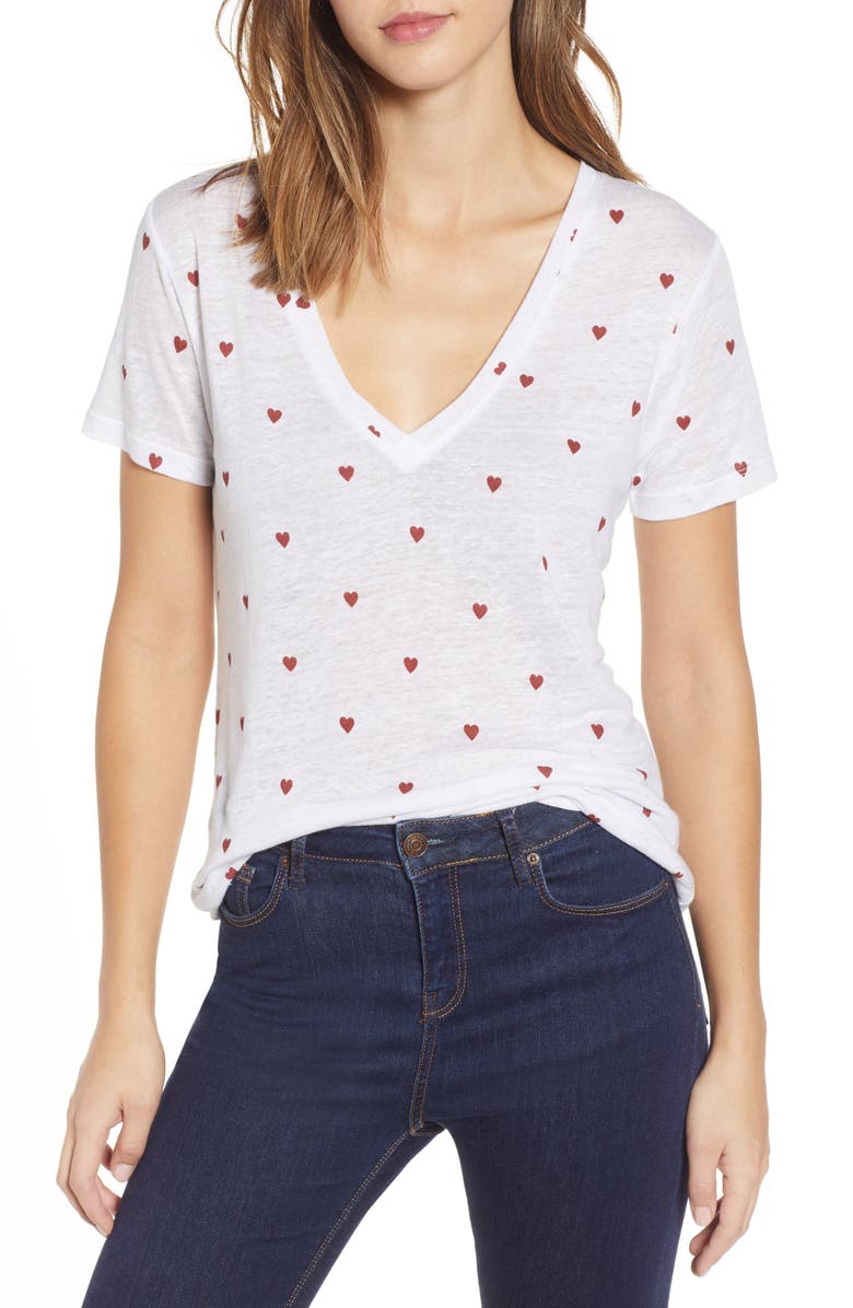 Rails Cara Heart Print Tee, Main, color, 