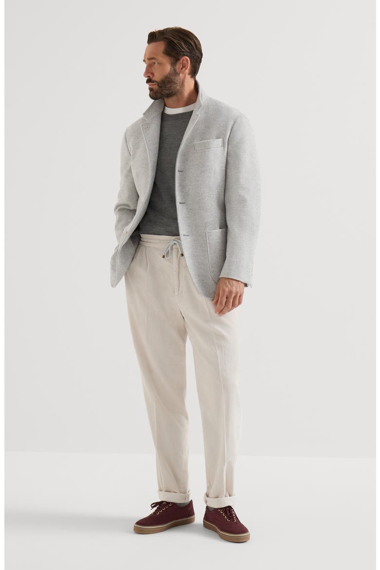 Lightweight water-resistant cashmere outerwear blazer, Alternate, color, Gravel