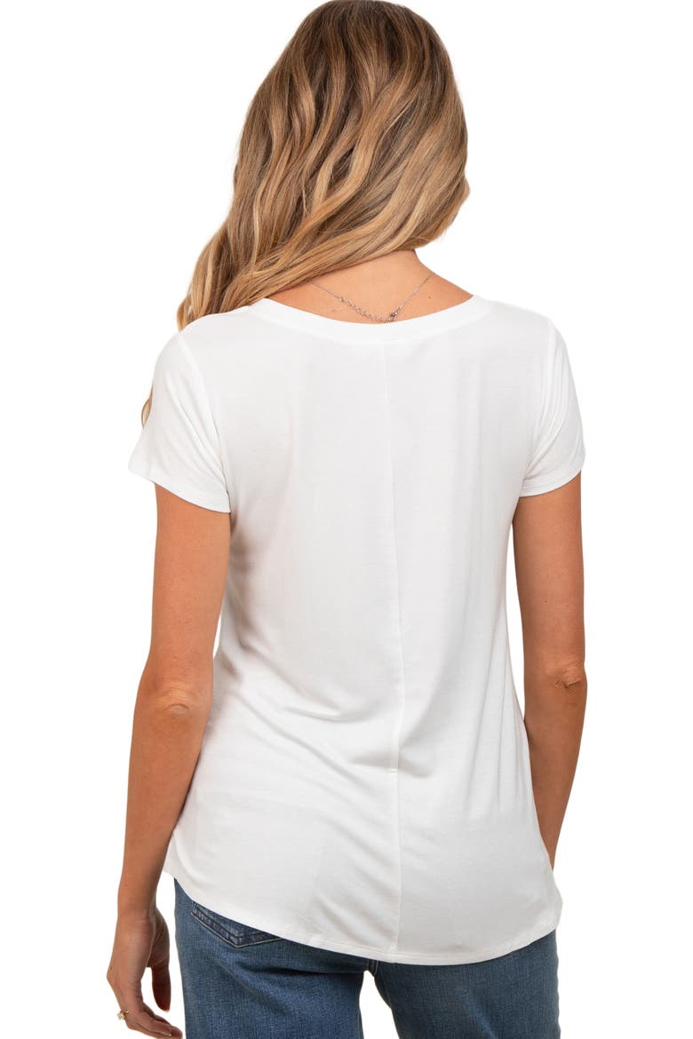 Basic V-Neck Short Sleeve Top, Alternate, color, White